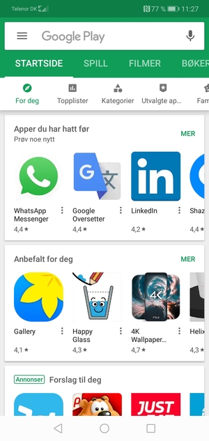 Velg søkefelt