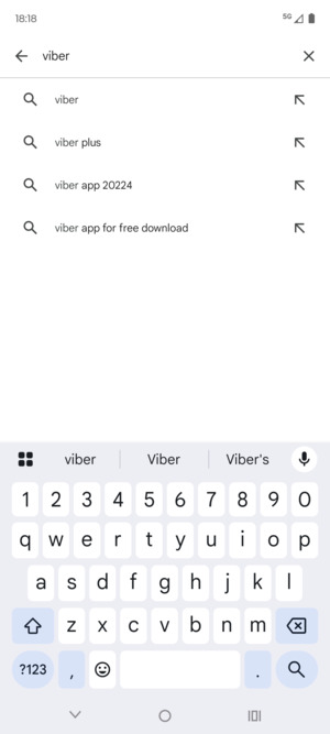 Enter the app name and select Search