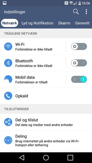 Vælg Generelt