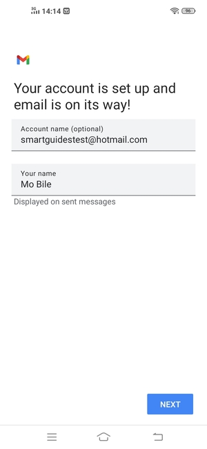 Give your account a name and enter your name. Select NEXT
