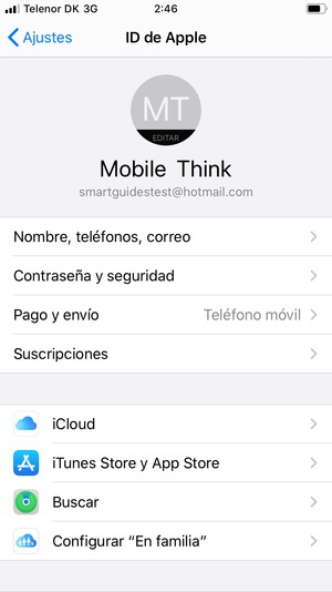 Seleccione iCloud