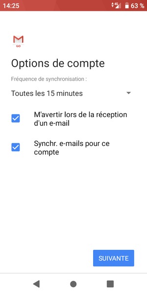 Sélectionnez SUIVANTE
