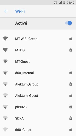 Sélectionnez le réseau sans fil auquel vous souhaitez vous connecter