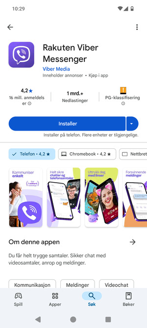 Velg Installer