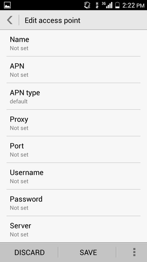 Enter Internet information