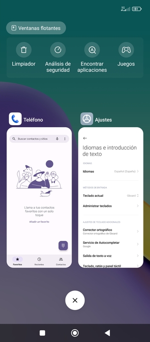 Seleccione el icono Eliminar para cerrar todas las aplicaciones en ejecución