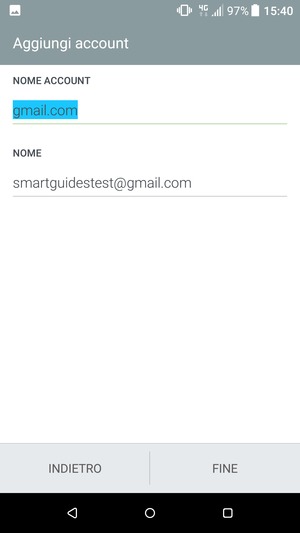 Scegli un nome per il tuo account e inserisci il tuo nome. Seleziona FINE