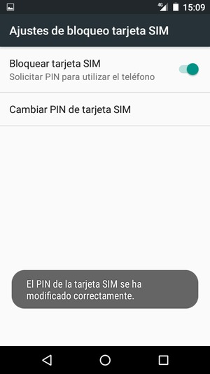 Su PIN de la tarjeta SIM ha sido cambiado
