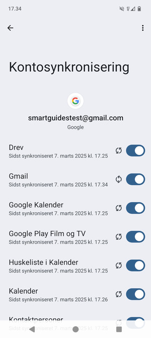 Kontroller at Kontaktpersoner er valgt