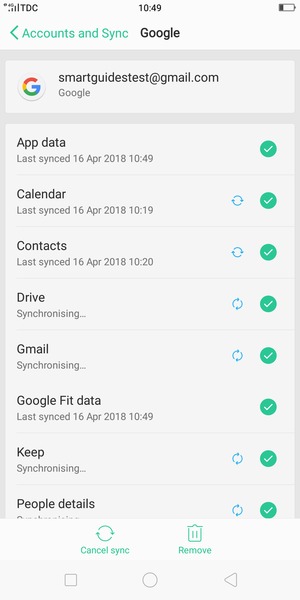 Your information will be synchronised