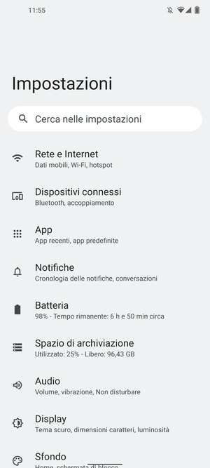 Seleziona Rete e Internet