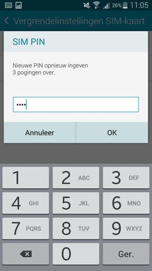 Bevestig uw nieuwe SIM PIN en selecteer OK