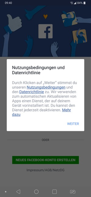 Wählen Sie WEITER