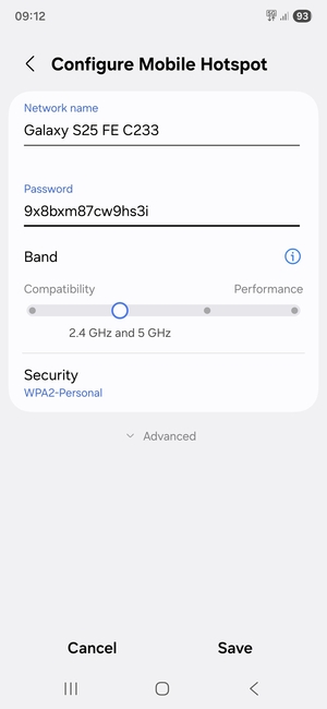 Enter a password of at least 8 characters and select Save