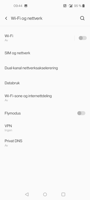 Velg SIM og nettverk