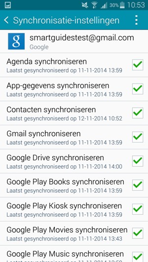 Zorg ervoor dat Contacten geselecteerd is