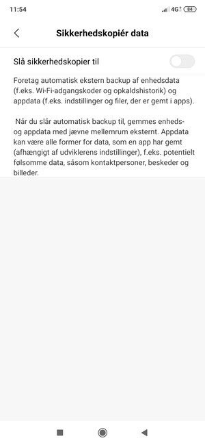 Aktiver Slå sikkerhedskopier til