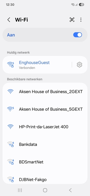 U bent nu verbonden met het WiFi-netwerk