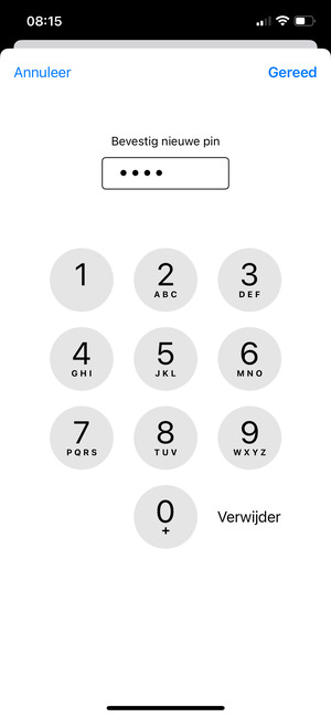 Bevestig uw Nieuwe pin en selecteer Gereed