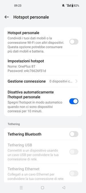 Seleziona Impostazioni hotspot