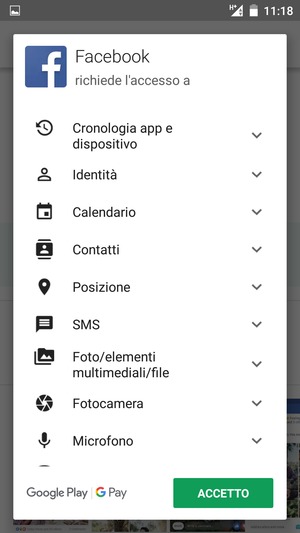 Seleziona ACCETTO