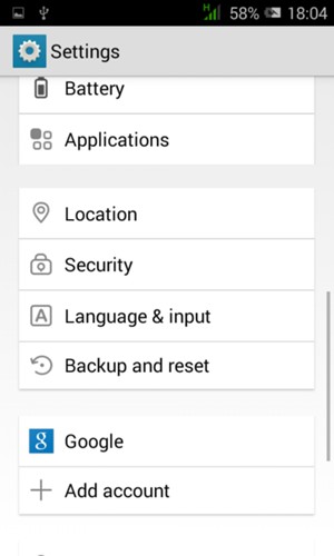 To change the PIN for the SIM card, return to the Settings menu and select Security
