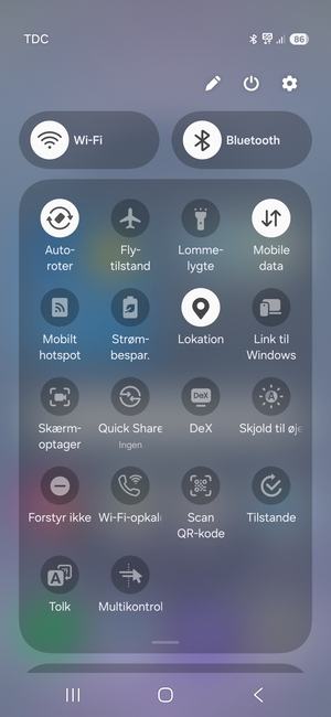 Slå Wi-Fi og Bluetooth fra