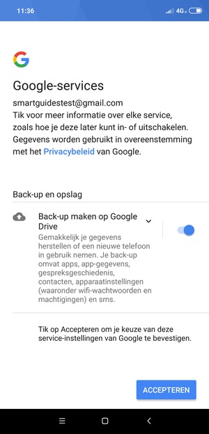 Selecteer ACCEPTEREN