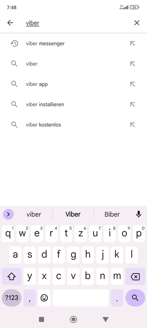 Geben Sie den Namen der App ein und wählen Sie Suchen