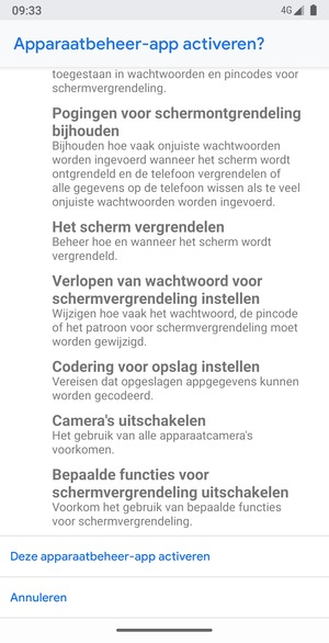 Scroll naar en selecteer Deze apparaatbeheer-app activeren