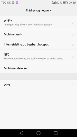 Vælg Mobilnetværk
