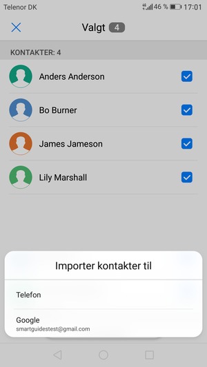 Velg din Google-konto