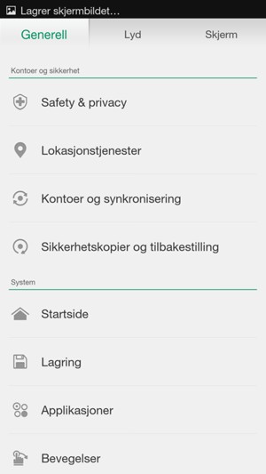 Bla til og velg Safety & privacy