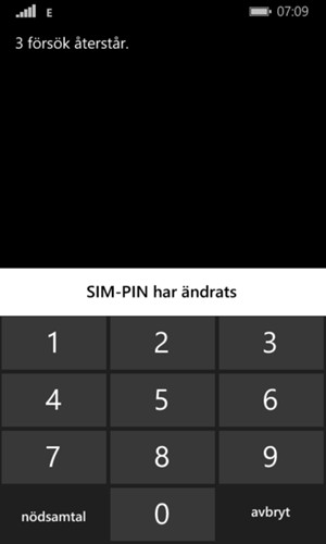 Din SIM-kod har bytts
