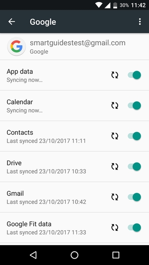 Your information will be synchronised