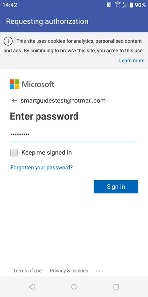 Enter your password and select Sign in