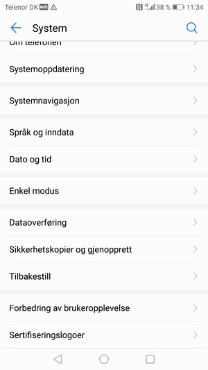 Bla til og velg Sikkerhetskopier og genoprett