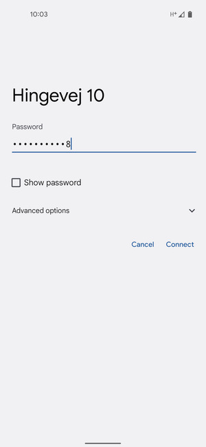 Enter the Wi-Fi password and select Connect