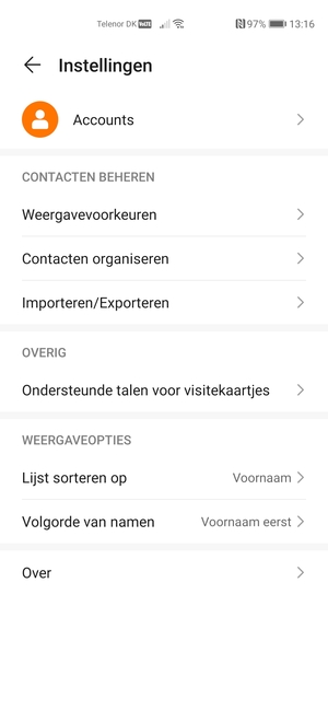 Selecteer Importeren/Exporteren