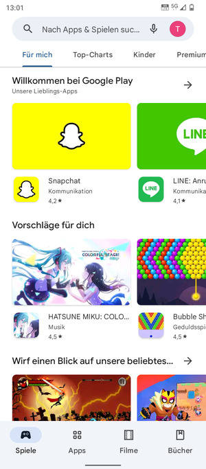Wählen Sie die Suchleiste