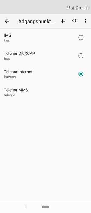 Vælg Ny APN