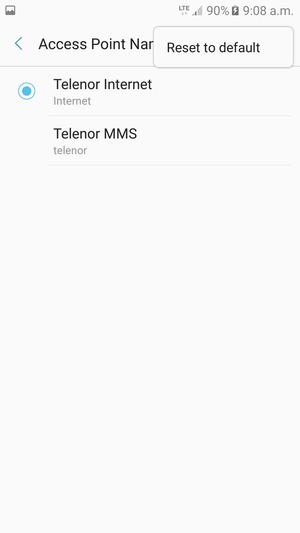 Select Reset to default