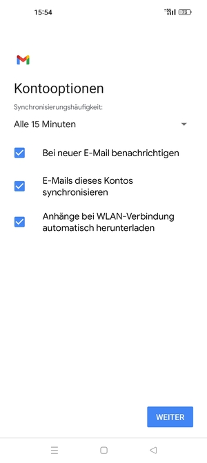 Wählen Sie WEITER