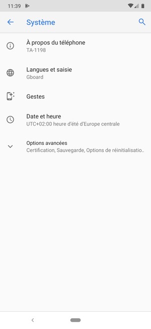Sélectionnez Options avancées