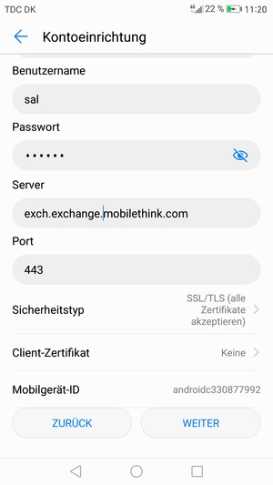 Wählen Sie WEITER