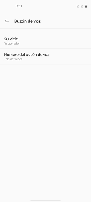 Seleccione Número del buzón de voz
