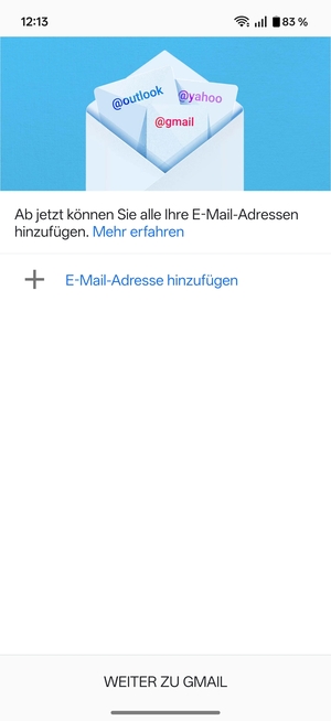 Wählen Sie E-Mail-Adresse hinzufügen