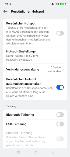 Wählen Sie Hotspot-Einstellungen