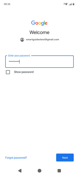 Enter your password and select Next