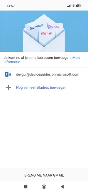 Selecteer BRENG ME NAAR GMAIL